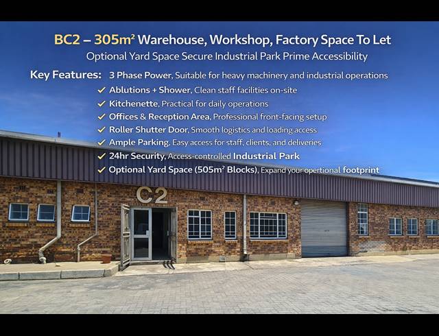 Warehouse property to rent in ANDERBOLT